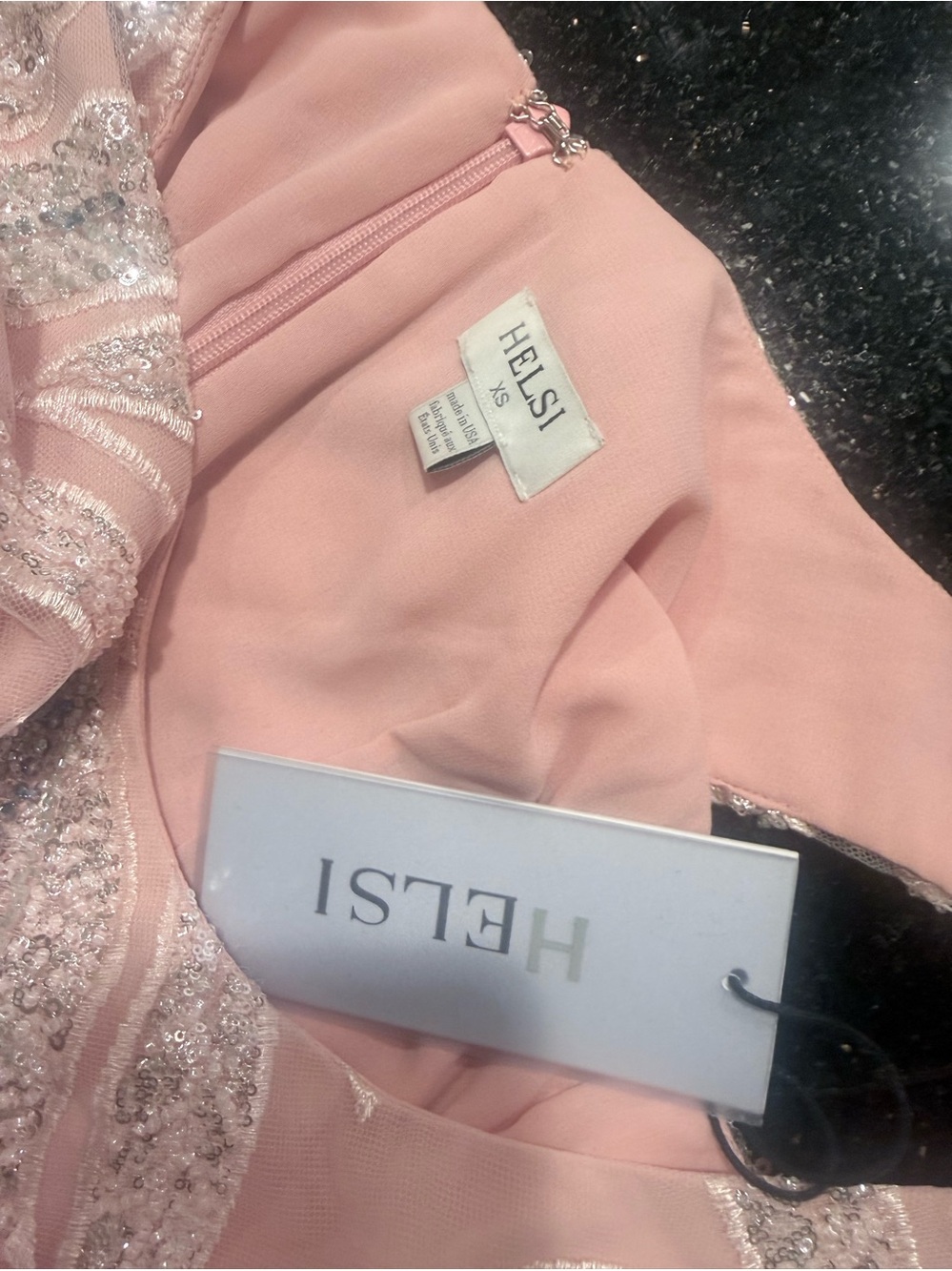 Helsi ELOUISE Embellished Evening Gown in Baby Pink Size XS NWT - Picture 6 of 7